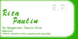 rita paulin business card